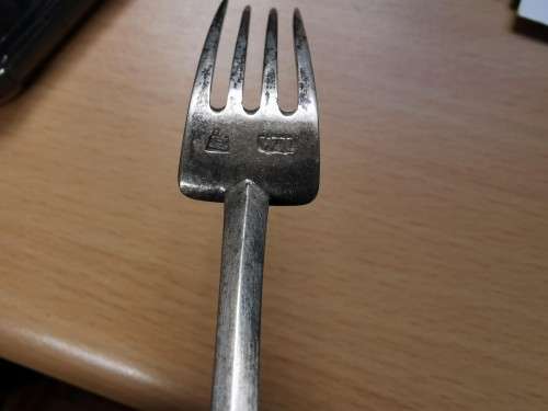 Antique German silver pickle fork Hamburg pre-1886 *the entire item is silver*