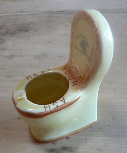 Vintage toilet / bathroom ashtray