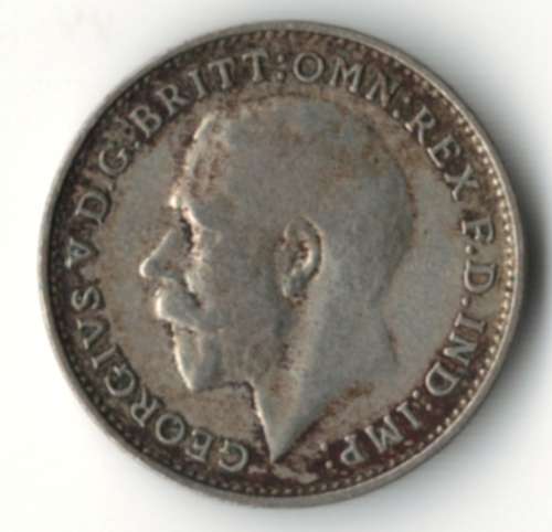 1922 Britain 3 Pence tickey, silver