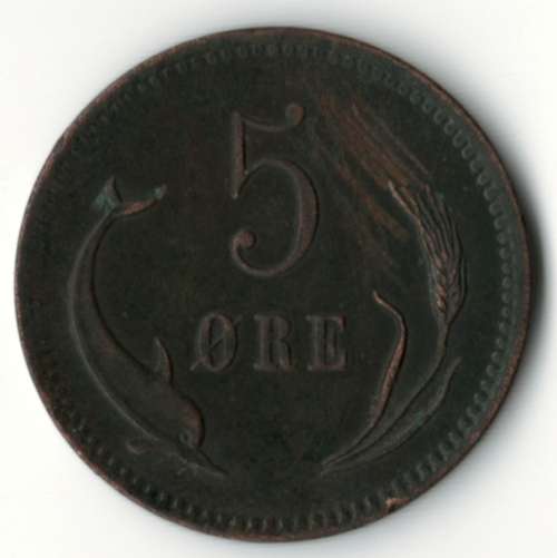 1874 Denmark 5 Ore