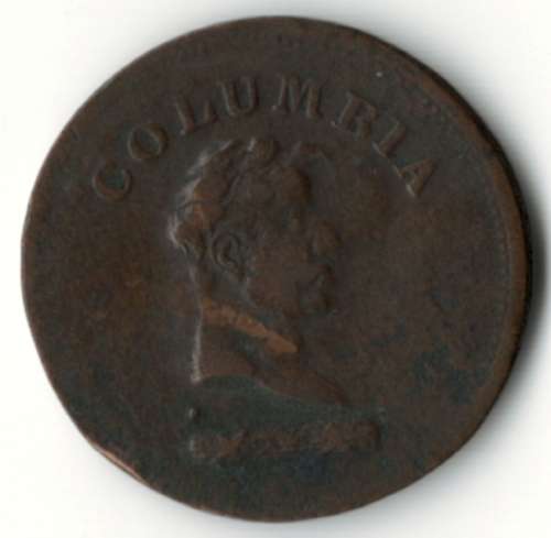 Columbia farthing token from 1800`s