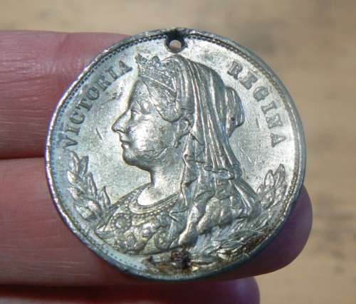 1897 Queen Victoria Cape Town lead medallion - no ribbon