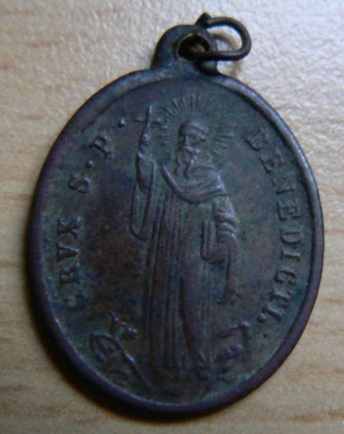 Very old Saint Benedict devil-chasing pendant to ward off evil