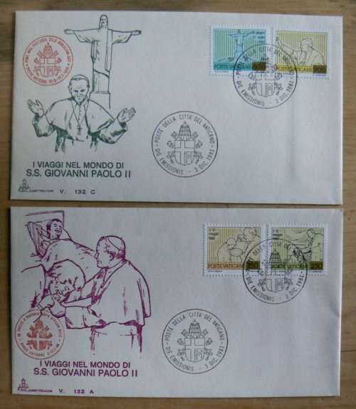 1981 Vatican lot of 9 FDCs `CAPITOLIUM`, including 2 variants of #128