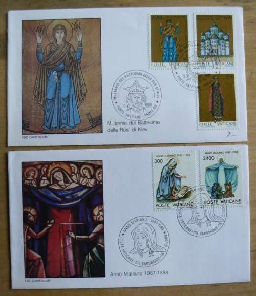 1988 Vatican lot of 7 FDCs `CAPITOLIUM`