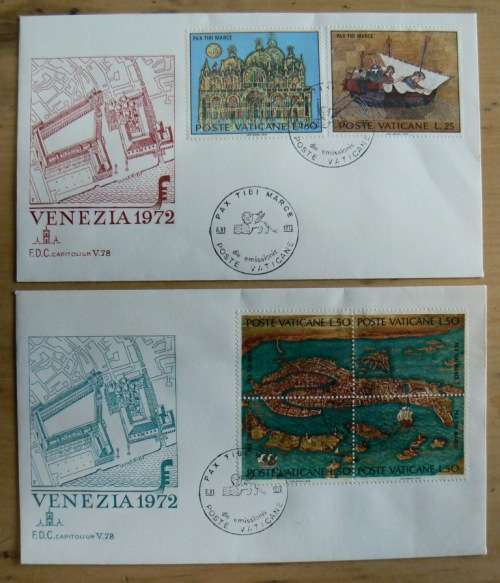 1972 Vatican lot of 7 FDCs `CAPITOLIUM`