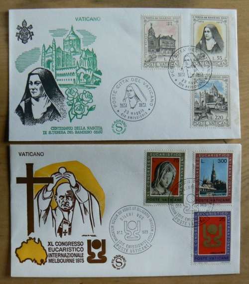 1973 Vatican lot of 4 FDCs `FILAGRANO`