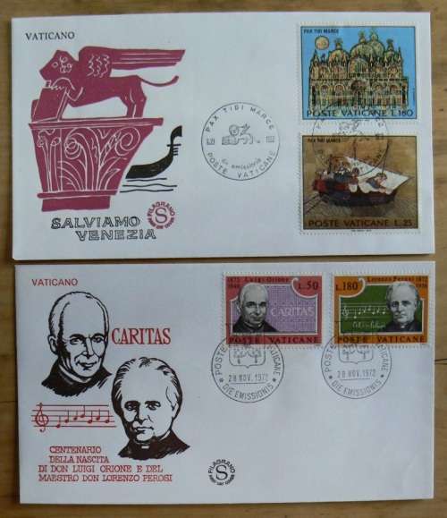1972 Vatican lot of 8 FDCs `FILAGRANO`