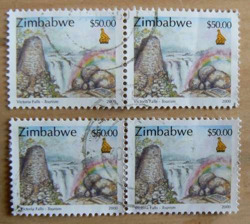 Zimbabwe 2000 lot of used multiples & high values