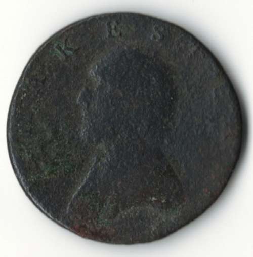 1792 Irish copper Shakespeare token - well-used