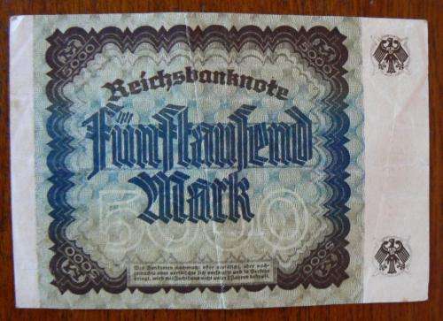 Germany 5000 Mark 2 December 1922 Fourth Issue