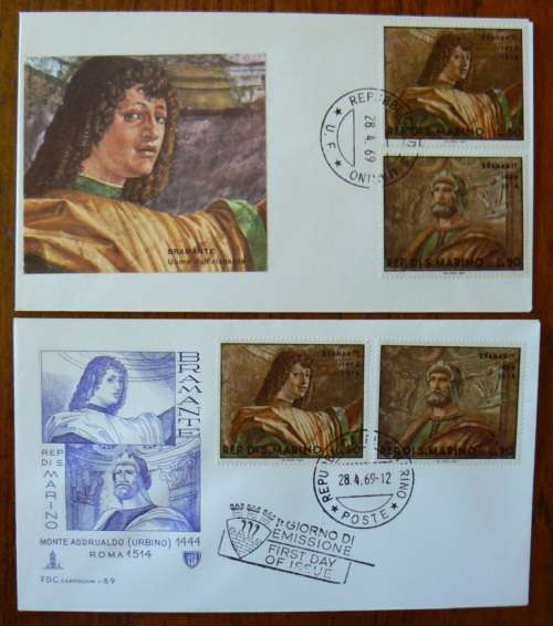 1969 San Marino pair of Bramonte FDCs - more than one set available