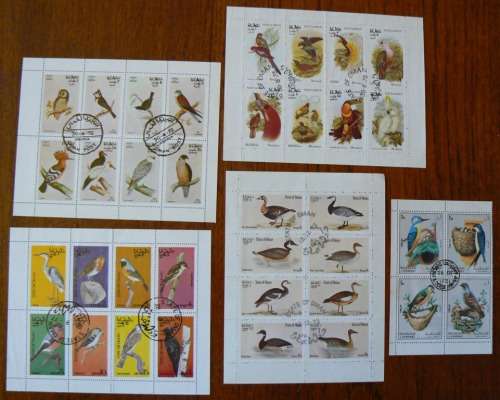 Lot of 5 MNH birds mini sheets Oman & Sharjah