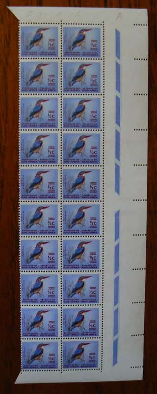 1965 RSA extended control block of 20 1/2 Cent w/m RSA on pencil-written cylinder #G7 9 16A