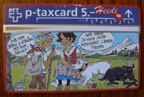 1993 Switzerland Heidi 3 collectible phone card with CoA