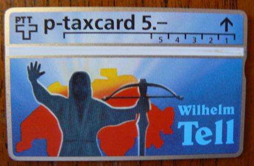 Switzerland collectible Wilhelm Tell 5 Fr phone card with CoA 1994 - only 1000 made