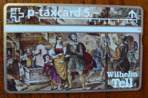 Switzerland collectible Wilhelm Tell 5 Fr phone card with CoA 1995