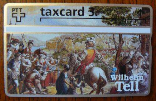 Switzerland collectible Wilhelm Tell 3 Fr phone card with CoA 1993