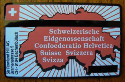 Switzerland collectible Wilhelm Tell 3 Fr phone card with CoA 1993