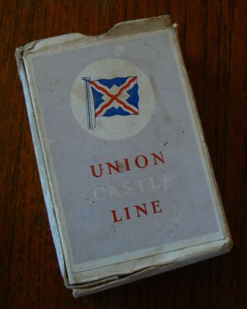Pack of vintage Transvaal Castle (Union Castle) line playing cards, complete