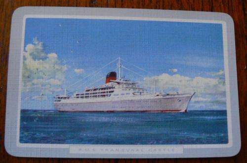 Pack of vintage Transvaal Castle (Union Castle) line playing cards, complete