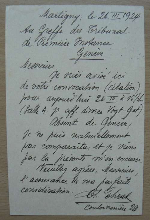 Postal history: Switzerland Lausanne 10c pre-paid post card - Genève 1924