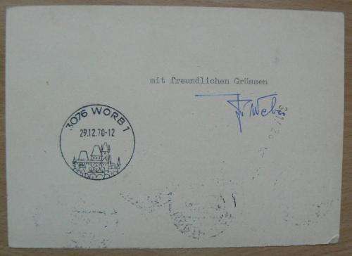 Switzerland 1970 prepaid & surcharged post card to Germany with back stamp