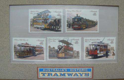 1989 Australia`s Historic Tramways collector`s stamp set of 5