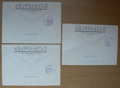1992 Ukraine lot of 3 registered letters on prepaid envelopes