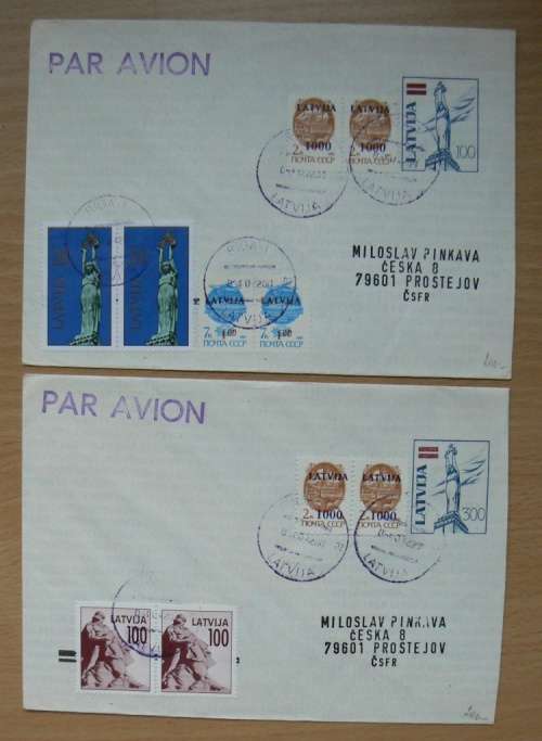 1992 Latvia lot of 5 covers airmail - restoration of independence from Soviet Russia