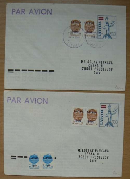 1992 Latvia lot of 5 covers airmail - restoration of independence from Soviet Russia