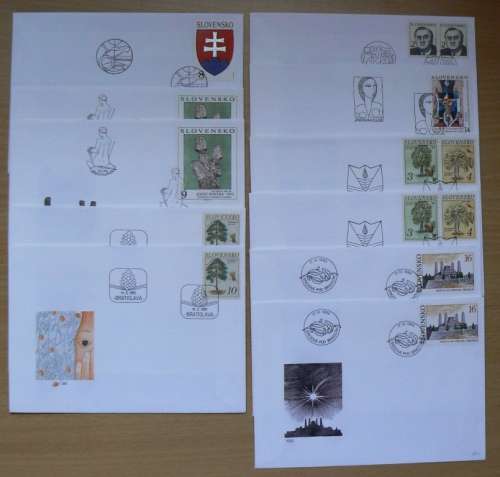 Slovakia 1993 lot of 11 covers - first ones after dissolution of Czechoslovakia