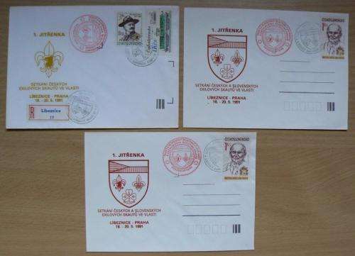 Lot of 7 Czechoslovakia covers (5 registered) 1993: scouting and Pope