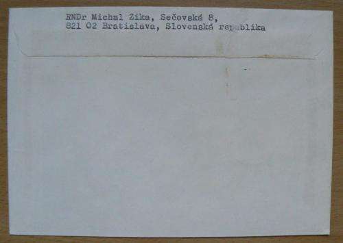 Registered cover 1993 dissolution of Czechoslovakia into Czech Republic & Slovakia