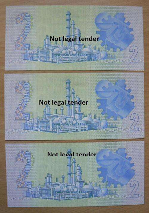 Lot of 3 G de Kock 3rd Issue R2 notes - UNC, two in sequence - FQ