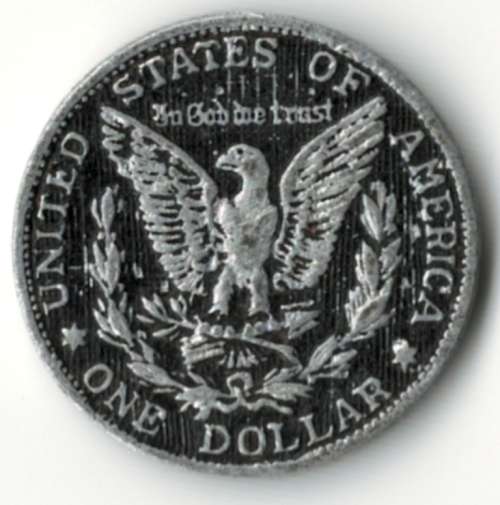USA 1 dollar small aluminium uniface token
