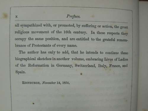 Rare 1st edition 1855 Ladies of the Reformation by Rev. James Anderson, Blackie & Son