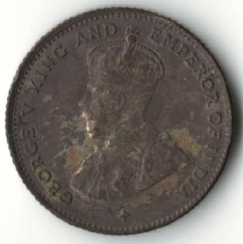 1919 Straits Settlements 10 Cents, 40% silver