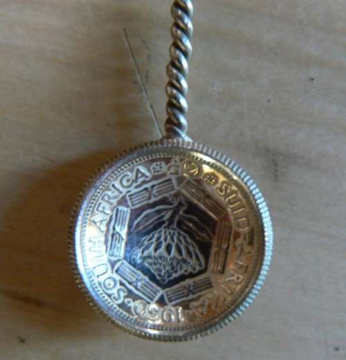 Silver three pence spoon with Beira handle