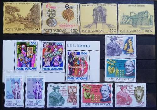 Vatican City lot of 14 MNH stamps 1984 and 1985