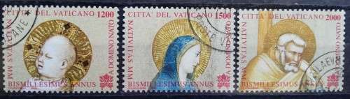 Vatican City lot of 24 officially cancelled unused stamps 1993 to 2002
