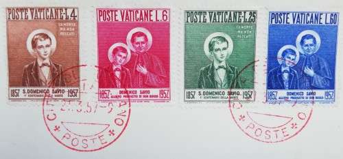 1957 Vatican City pictorial FDC Savio - Prima Dies Emissionis