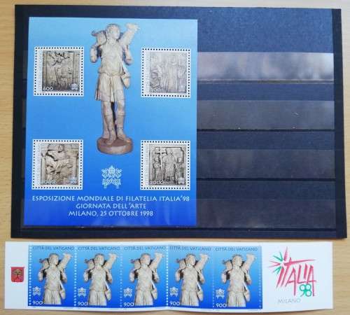 1998 Vatican City Philleletic Exhibition Italy minisheet and booklet of 5 stamps