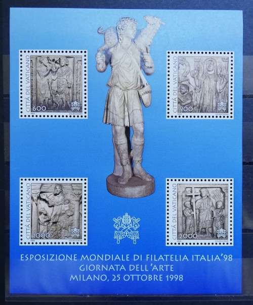 1998 Vatican City Philleletic Exhibition Italy minisheet and booklet of 5 stamps