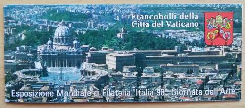 1998 Vatican City Philleletic Exhibition Italy minisheet and booklet of 5 stamps