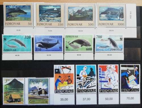 1990 Faroe Islands complete set of 14 MNH stamps
