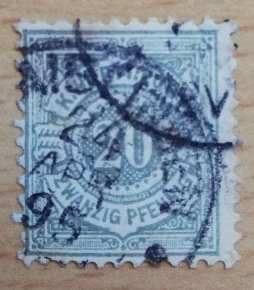 1875 Germany Wurttemberg 20 Pfennig used, green