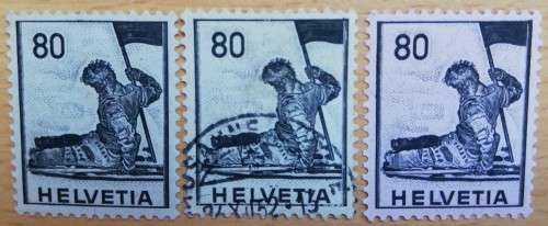 Switzerland 80c 1941 MNH + used + 1959 coloured paper MNH
