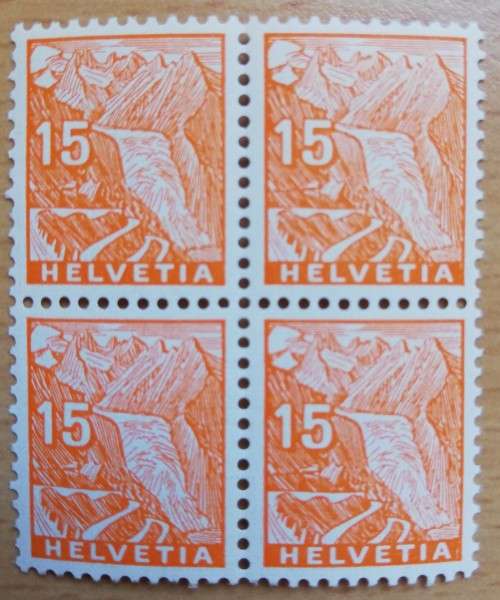 1934 Switzerland 15c block of 4 MNH