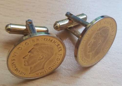 Vintage Farthing gold-plated cufflinks